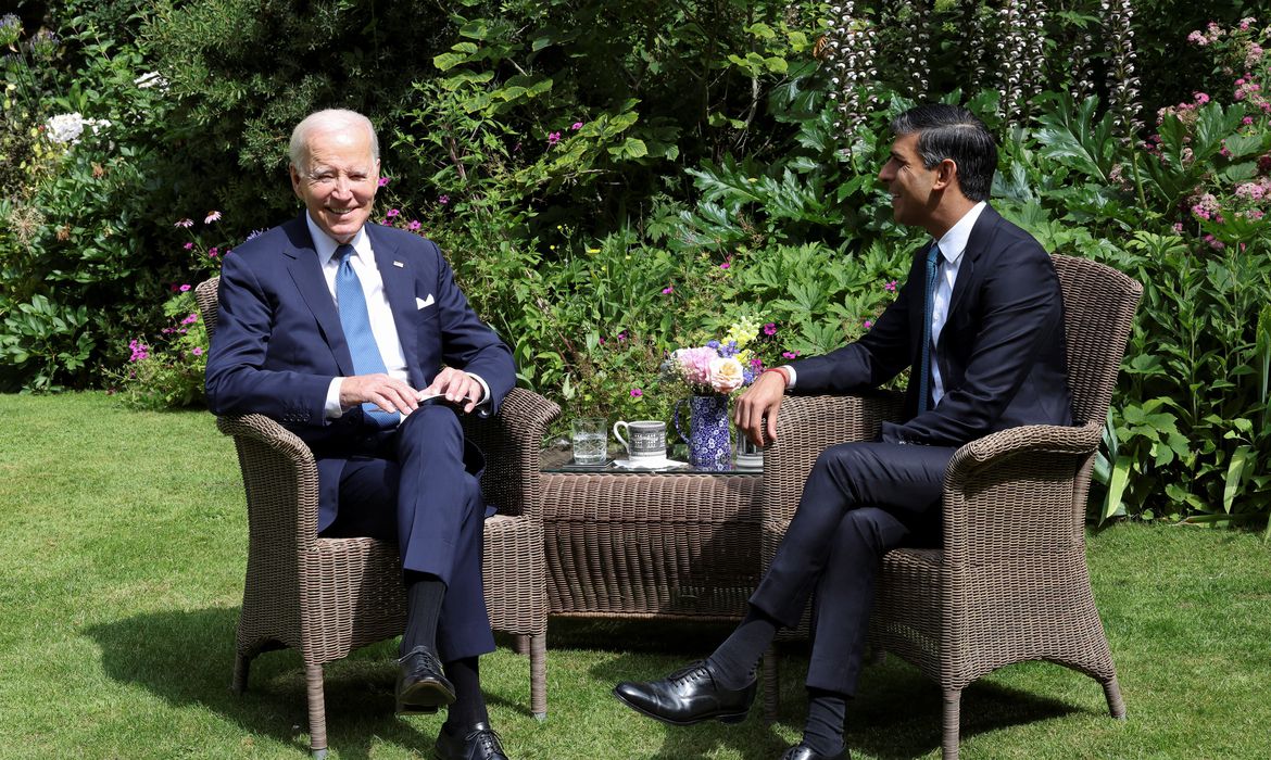 Biden e Sunak se reuniram no início da segunda-feira - Foto: Agência Brasil