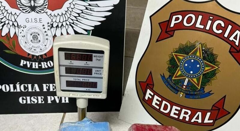 Polícia federal apreendeu 6,8 kg de cocaína na bagagem da mulher - Foto: Reprodução