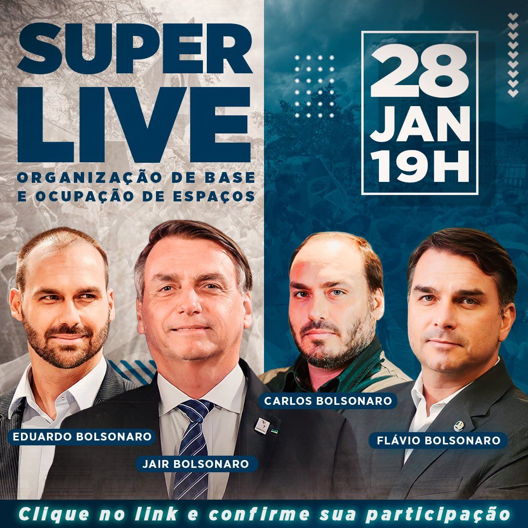 Família Bolsonaro organiza live para reunir aliados antes das eleições - Foto: Reprodução