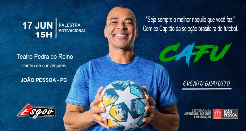 Pentacampeão, Cafu palestrará em evento motivacional em João pessoa - Foto: Divulgação