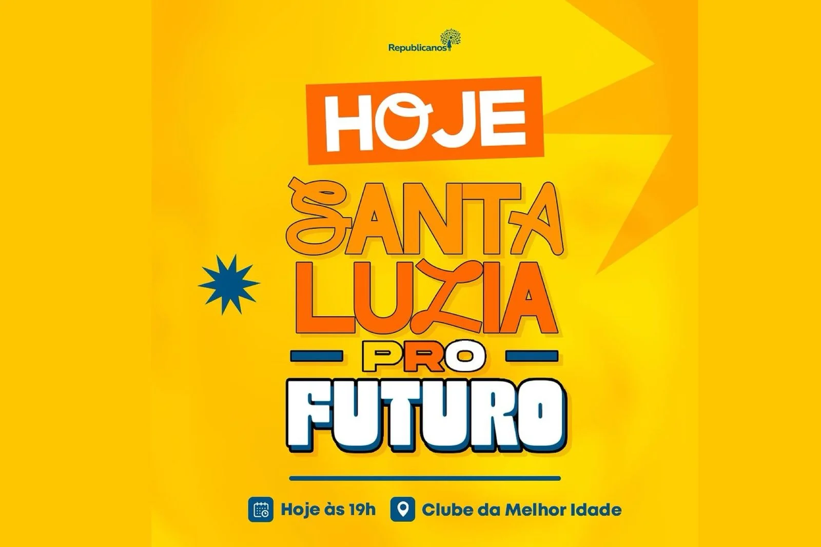 O Partido Republicanos realiza na noite desta terça-feira (23) o evento “Santa Luzia pro Futuro”