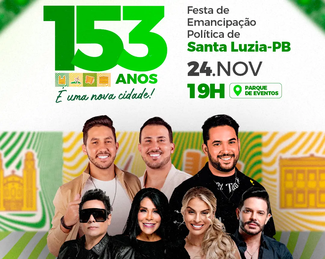 Prefeito Zezé anuncia Calcinha Preta, Henry Freitas e Iguinho & Lulinha para festa de 153 anos de Santa Luzia