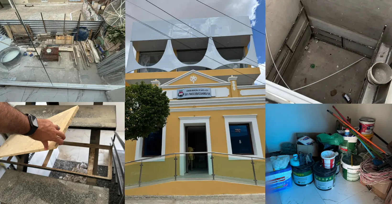 Vereadores encontram prédio recém-inaugurado da Câmara de Santa Luzia com obras inacabadas e sem condições de funcionamento