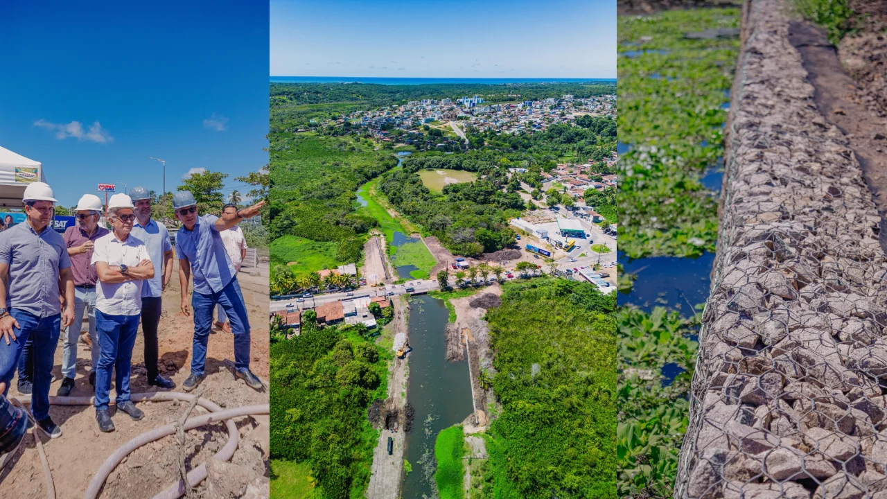 Cícero Lucena e Leo Bezerra inspecionam obras e projetam conclusão da ponte sobre o Rio Cuiá até o final do ano