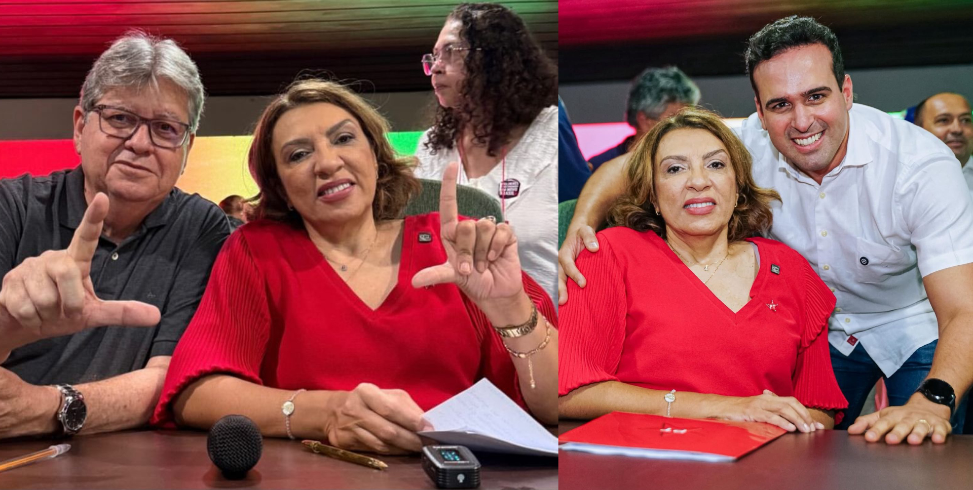 João Azevêdo e Lucas Ribeiro reafirmam compromisso com pautas do PT durante posse de Cida Ramos na presidência do partido na Paraíba