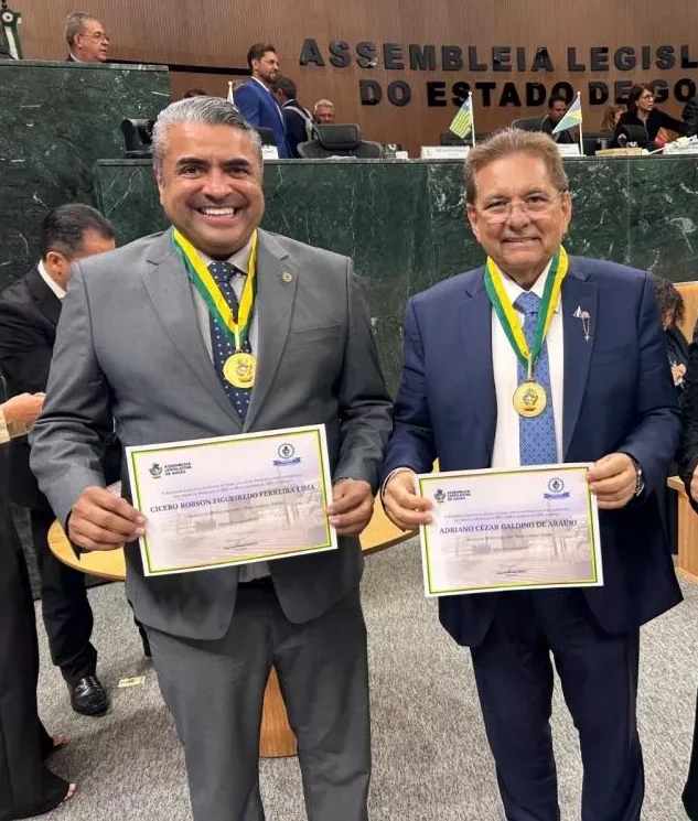 Deputado estadual Cicinho Lima (PL) e o presidente da Assembleia Legislativa da Paraíba (ALPB), Adriano Galdino (Republicanos) - Foto: Divulgação