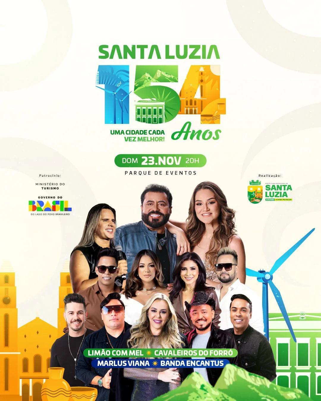 Prefeitura de Santa Luzia preparou uma programação especial para celebrar os 154 anos de emancipação política do município