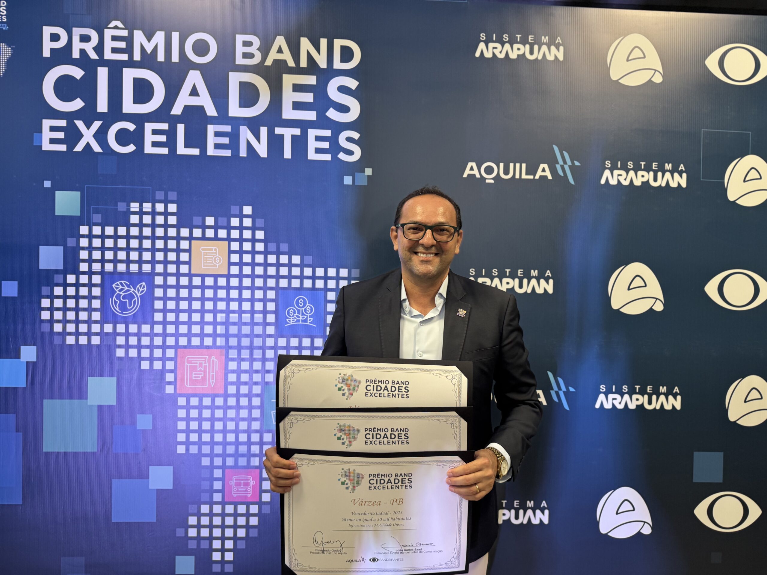 Município de Várzea vence Prêmio Band Cidades Excelentes 2025 em infraestrutura e mobilidade urbana