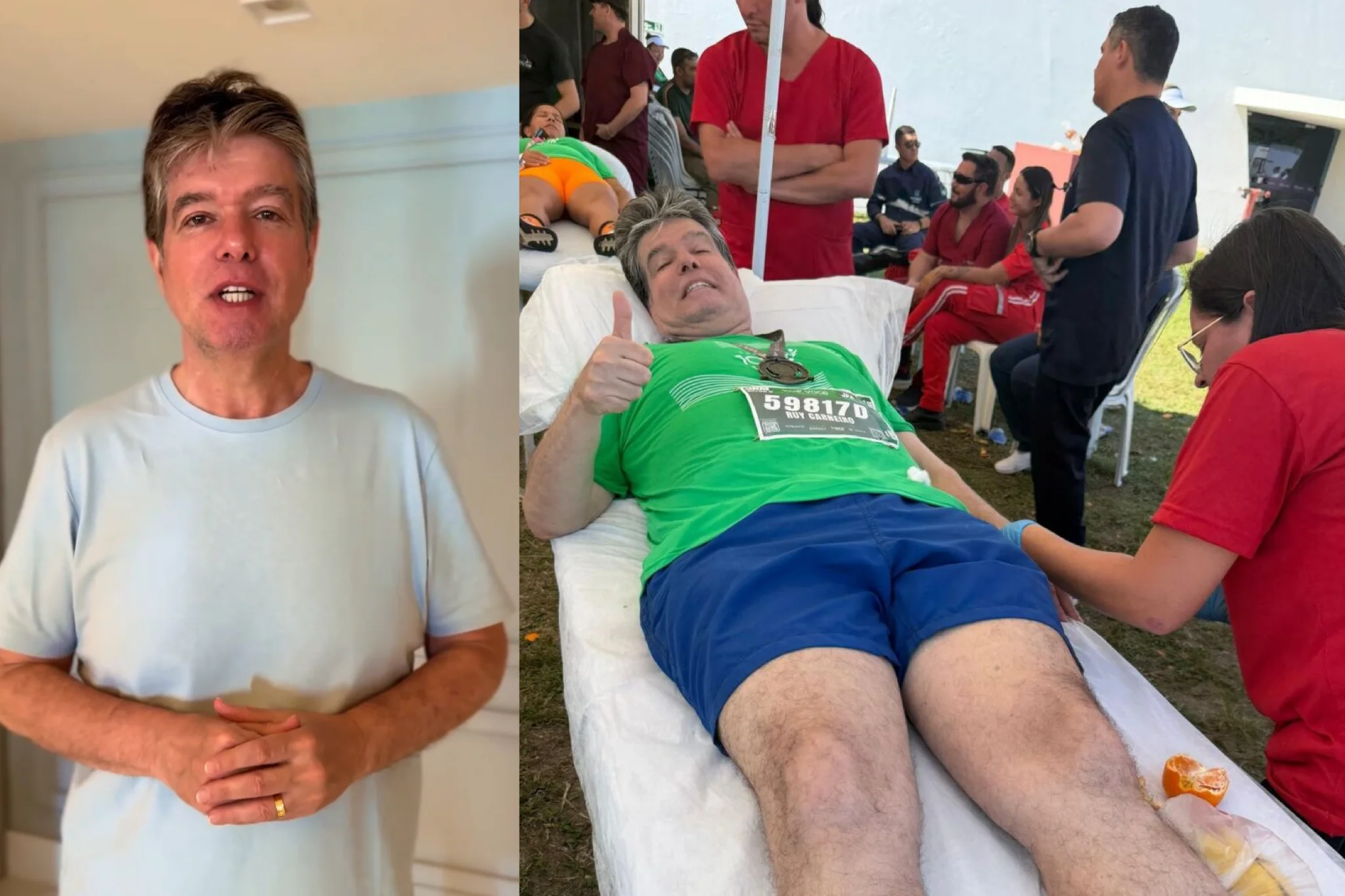 Após passar mal na Corrida 100% Você, Ruy Carneiro explica desmaio e agradece socorro: “De repente tudo ficou escuro”