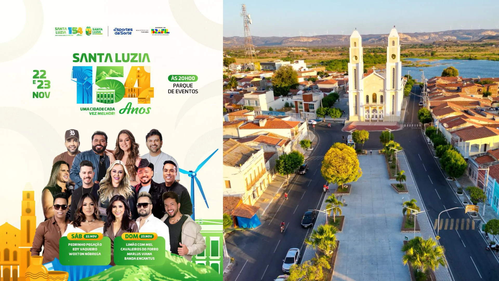 Santa Luzia celebra 154 anos com shows de Limão com Mel, Cavaleiros do Forró, Pedrinho Pegação, Edyr Vaqueiro e entrega de obras