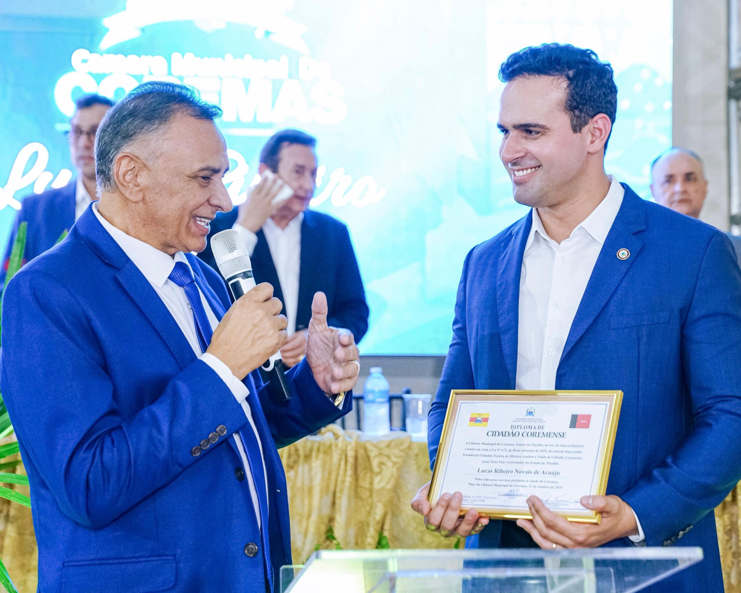 Lucas Ribeiro recebe título de cidadão coremense e reforça compromisso com o desenvolvimento do Vale do Piancó