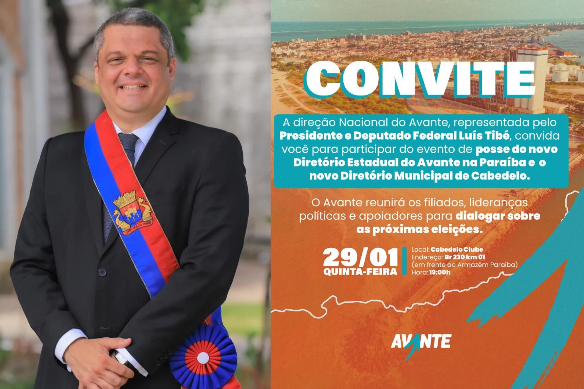 Direção Nacional do Avante promove posse de novos diretórios na Paraíba nesta quinta-feira; Edvaldo Neto assume o partido em Cabedelo