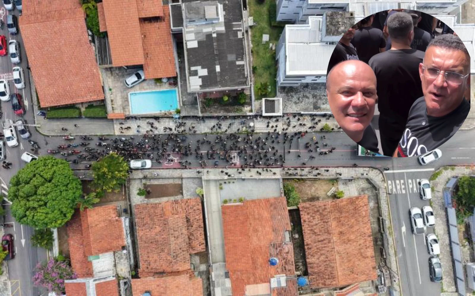 manifestação convocada pelo deputado federal Cabo Gilberto Silva (PL) em frente à residência oficial do governador João Azevêdo