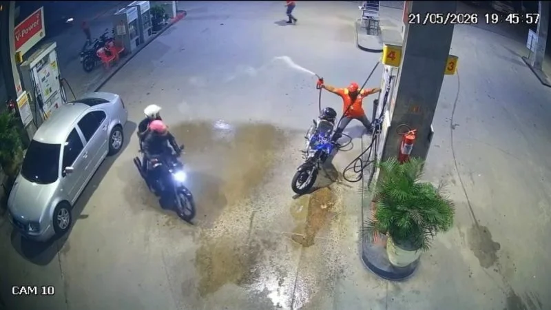 Tentativa de assalto em posto de gasolina