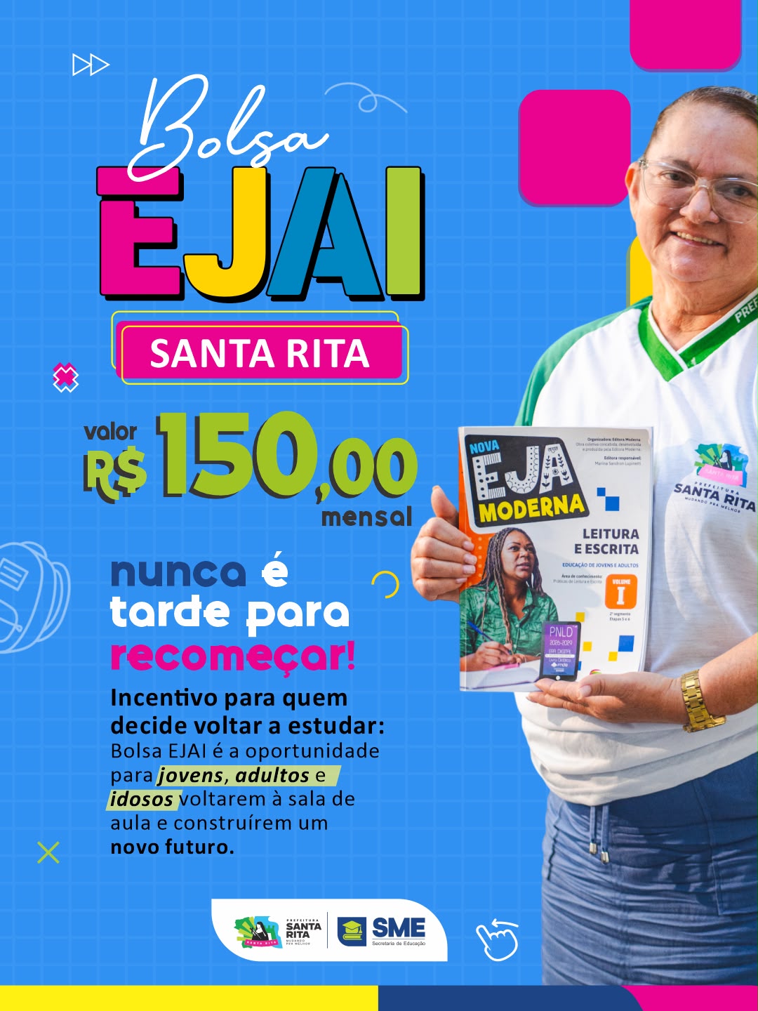 Prefeitura de Santa Rita cria Bolsa EJAI que vai beneficiar mais de 2 mil estudantes