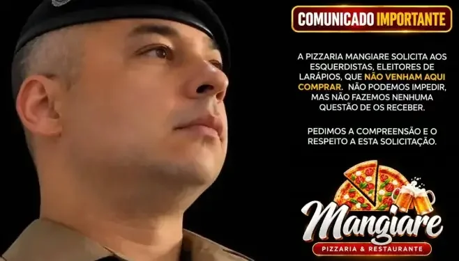 TCE-PB nega afastamento de policial sócio de pizzaria que pediu a pessoas de esquerda que não frequentassem o local